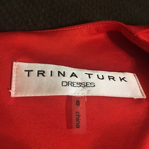 Trina Turk Red Faux Wrap Dress - Size 8 - Picture 4 of 5